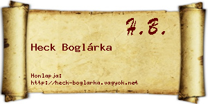 Heck Boglárka névjegykártya